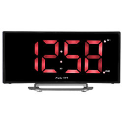 Acctim Sierra Curved LED Alarm Clock, Black